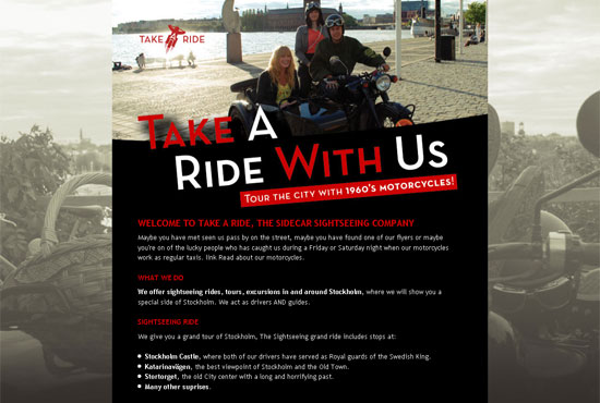 Screenshot - www.takearide.se